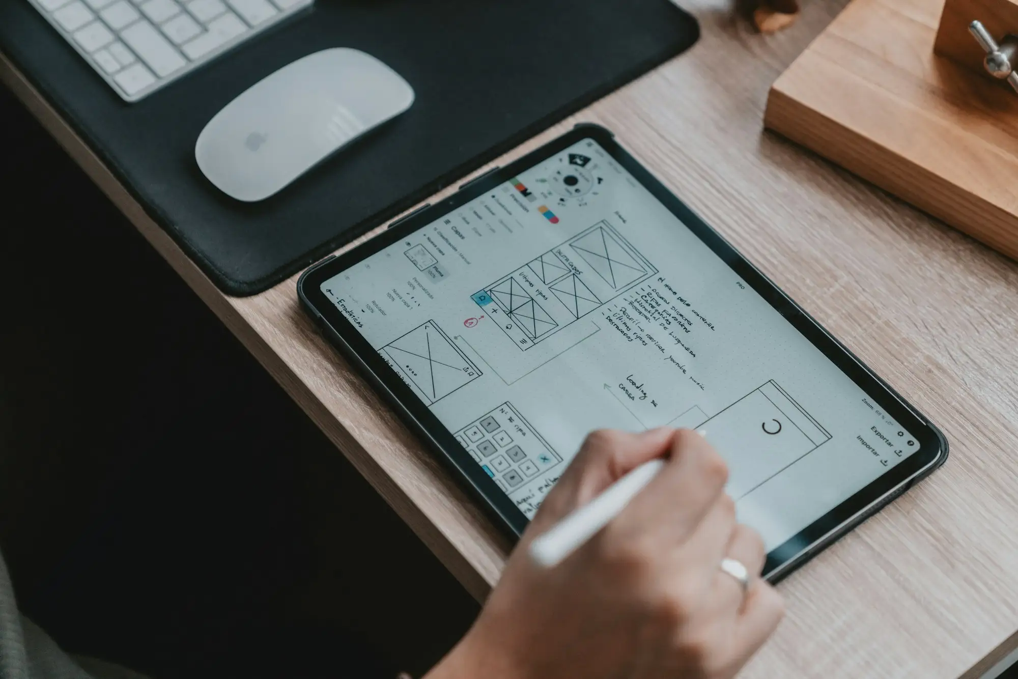 App sketch on a tablet